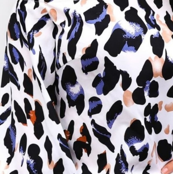 Colorful Leopard Print Blouse - Picture 3 of 3